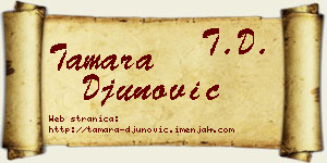 Tamara Đunović vizit kartica
